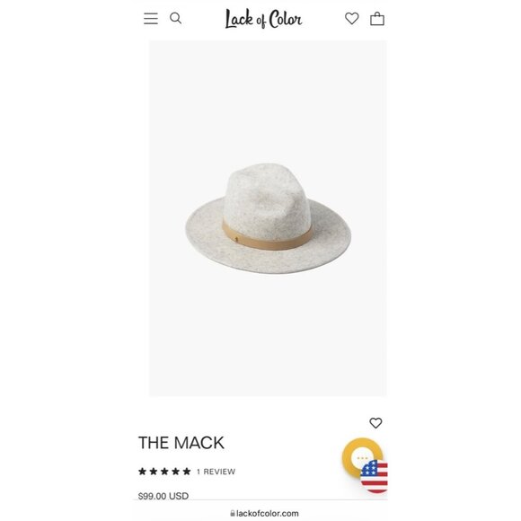 Lack of Color Australia THE MACK Hat Wool Fedora Light Tan Sz S/55 cm - Picture 3 of 10